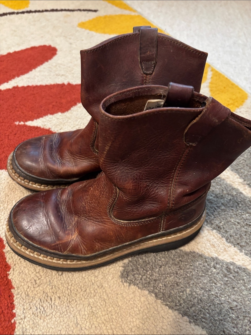 Boys, Georgia boot brown leather well-maintained “work” Boots